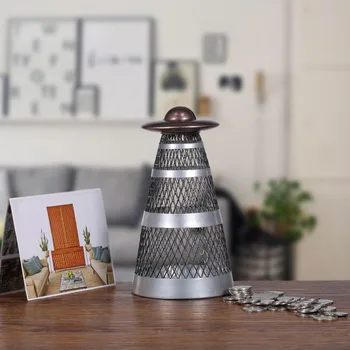 

UFO Money Bank Iron Handmade UFO Shape Coin Bank Practical Craft Home Decoration Gift Home Decoration Accessories