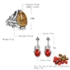 Kinel 2022 New Boho Natural Stone Ring Earring for Women Tibetan Silver Beach Party Indian Bride Ring Wedding Jewelry Sets ► Photo 2/6