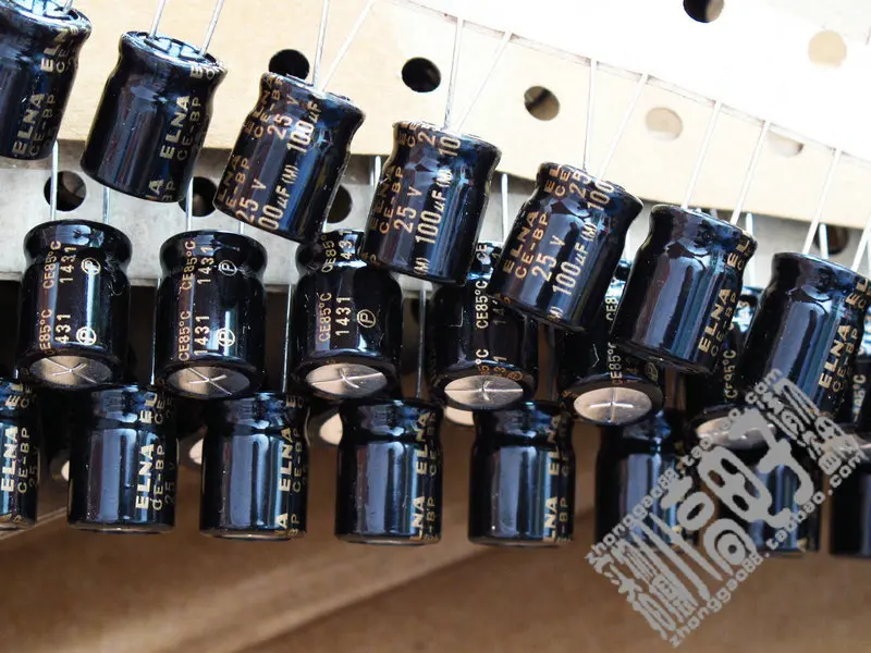 10 шт. черный неполярный электролитический конденсатор ELNA RBD 25V100UF 10X12.5MM 100 мкФ 25В