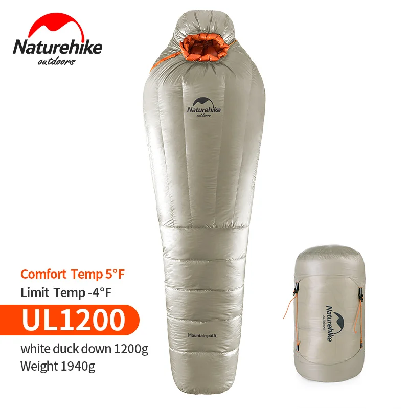 

Naturehike Mummy Sleeping Bag Ultralight Camping Adult Warm Winter -20~-10 Degree NH17U800-L