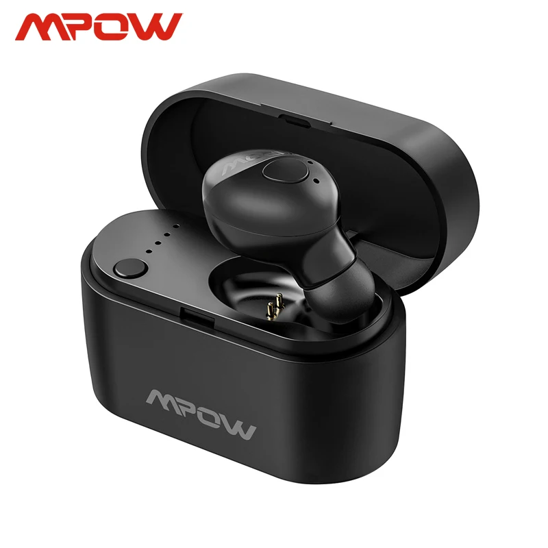 Mpow EM14 одиночный Bluetooth 5 0 беспроводной наушник с зарядным боксом в наушниках