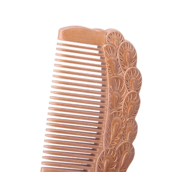 

Beauty Wooden Natural Peach Wood Wide Tooth Comb Massage Comb Hair Care X7JA