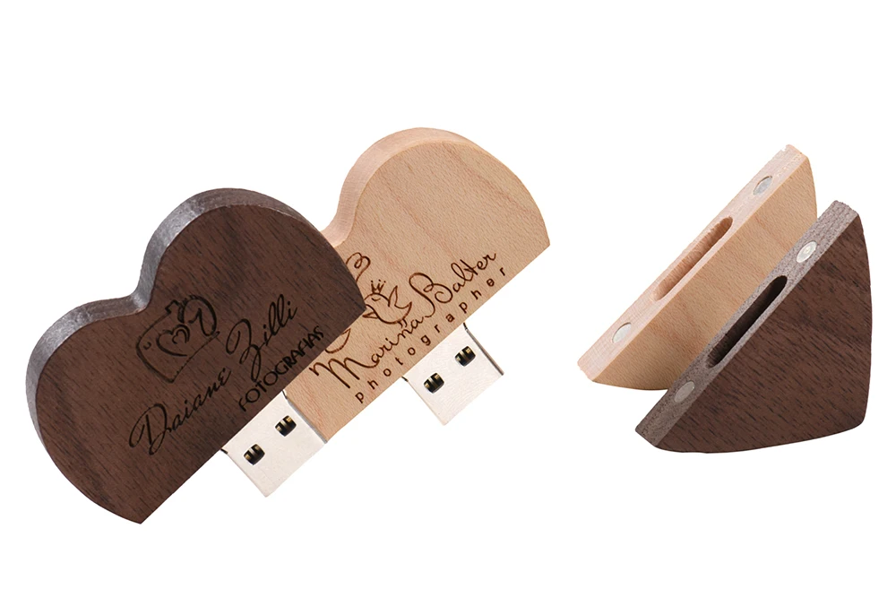 JASTER USB 3,0 грецкий орех сердце+ Подарочная коробка USB флеш-накопитель creator pendrive 4GB 16GB 32GB 64GB memory stick(10 шт бесплатный логотип