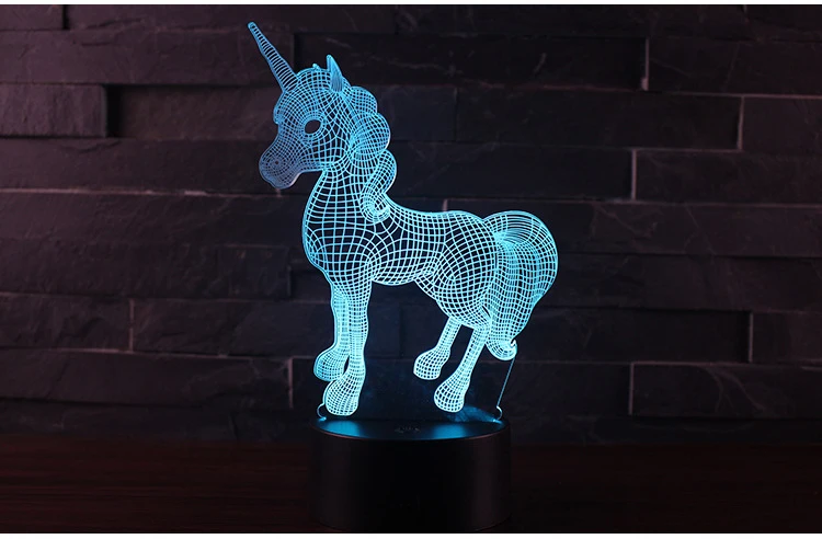 3D Illusion Unicorn Table Lamp For Kids Room Decor Touch Remote Led Lights Bedroom Decoration Night Light Holiday Birthday Gift night lamp for bedroom wall