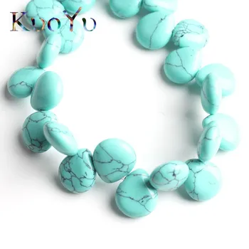 

10x12mm Natural Turquoises Stone Beads Water Drop Spacer Stone Bead For Jewelry Making DIY Bracelet Necklace Accessories 7.5Inch