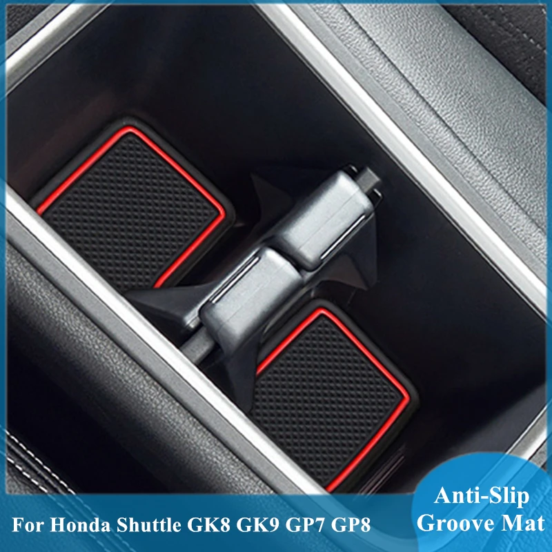 

* Door Groove Mat For HONDA SHUTTLE GK8 GK9 GP7 GP8 Anti-Slip Mat Gate Slot Coaster Anti-Dirty Mat Car Interiors Gel Pad Rubber