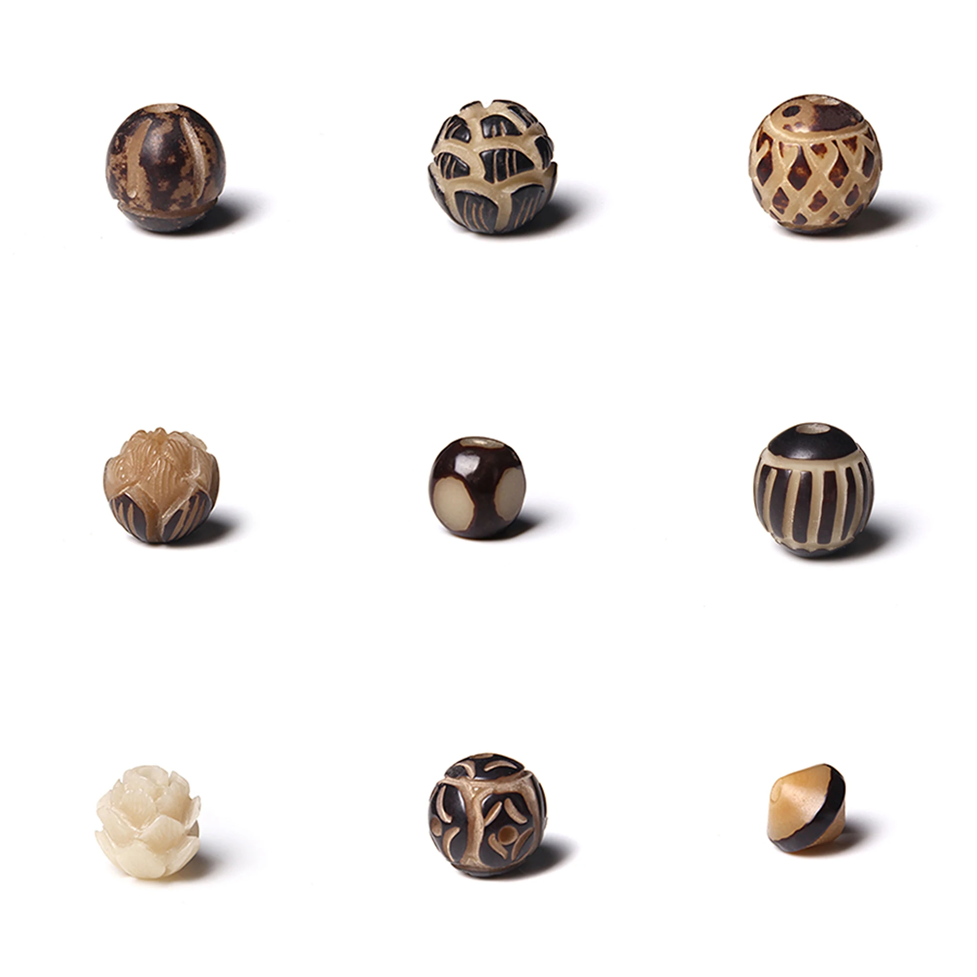 

2-5 Pcs 8-13 mm Bohdi Beads Pendant Buddhism Carved Tibetan Agat Round Craft For DIY Making Jewelry White Bodhi Beads For Earrin