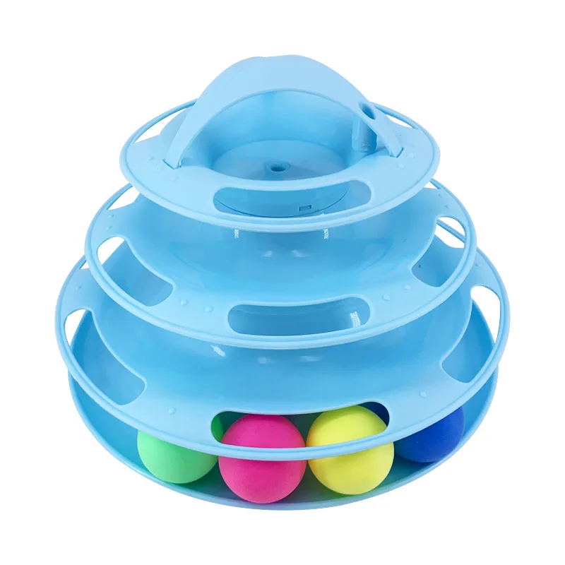 3 Levels Pet Cat Toy Tower Tracks Disc Interacitve Cat Toys Ball Training Amusement Plate Cat Tracks Toys For Cats Kitten jouet