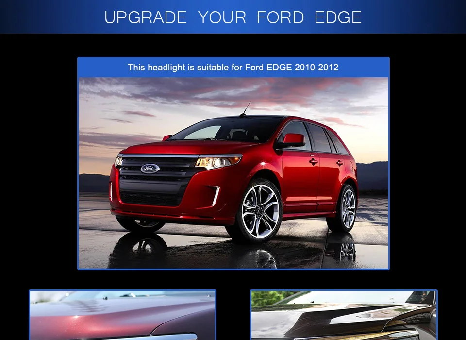 Головной фонарь для автомобиля Ford EDGE 2012- Фары противотуманные фары Дневные ходовые огни DRL H7 светодиодный Биксеноновая лампа автомобильные аксессуары