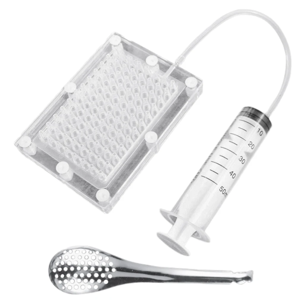 Molecular Gastronomy Caviar Maker Gourmet 96-Hole Fish Roe Sauce Strainer Caviar Filter Spherification Dropper Kit Gadgets