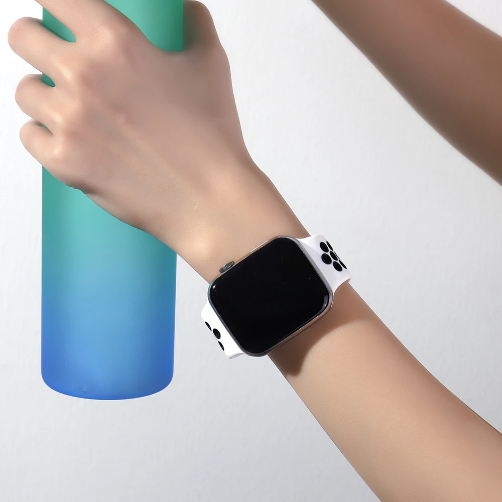 Silicone Strap For apple Watch band 44mm 42mm 40mm 38mm Breathable Accessories Sport watchband bracelet iWatch se 76543 45mm41mm