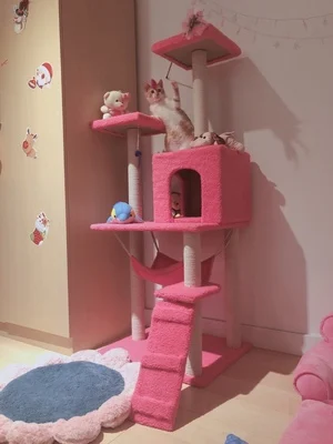 Кошачья полка для скалолазания кошачье гнездо когтеточка Кошка дерево кошачий домик кошка прыгающая платформа кошачья игрушка кошка скалолазание дерево - Цвет: Красный