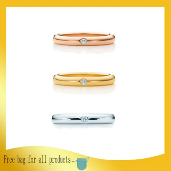 

1: 1 Original Model Rings For Women Classic Fashion Zircon Round Rings Ladies LOGO Jewelry Birthday Gift