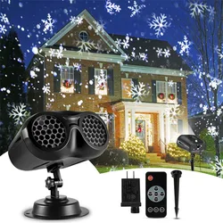 Proyector láser LED giratorio para nevadas, lámpara de luz blanca para escenario, impermeable, para césped y paisaje de jardín, Navidad, novedad de 2020