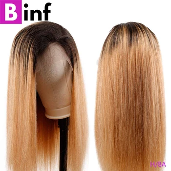 

1b/27 Ombre Brazilian Straight Lace Front Human Hair Wigs Honey Blonde Non-remy 13x4 Lace Frontal Ombre Human Hair Wig For Women