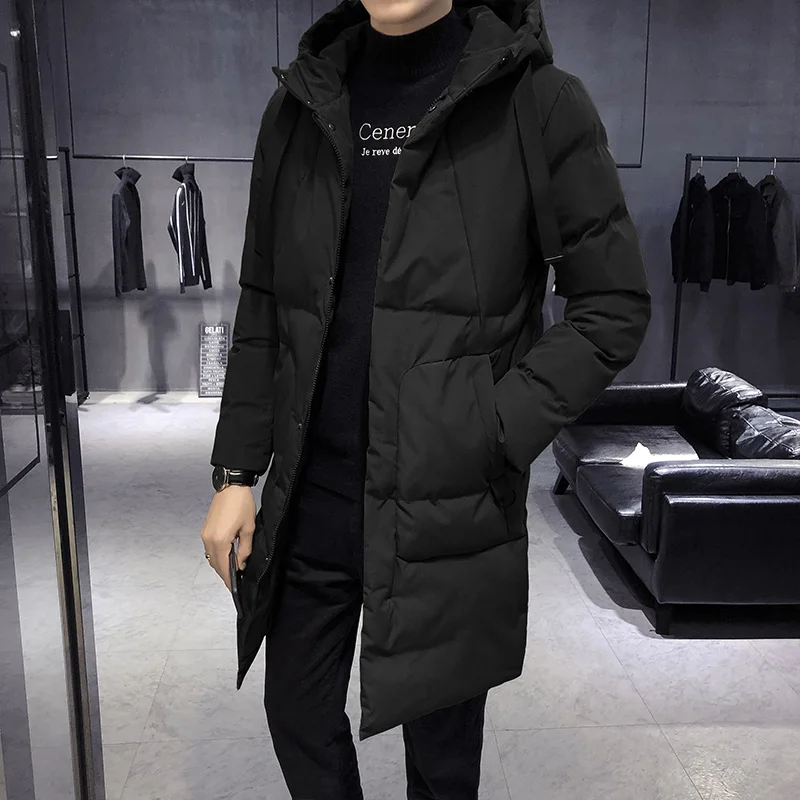 Great Value Winter Parka Men's Solid Jacket 2019 New Arrival Thick Warm Coat Long Hooded Jacket Collar Windproof Padded Coat Fashion Men
