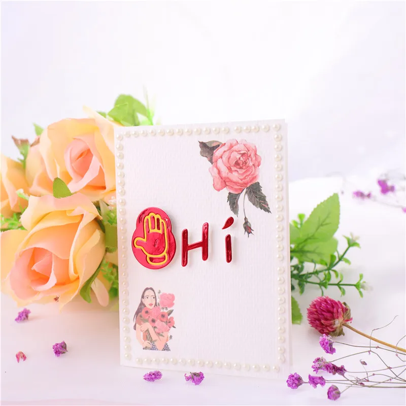 

DiyArts Sign Language Metal Cutting Dies Hi Done Hope for Craft Scrapbooking Album Embossing Stencil Cut Card Making Decor