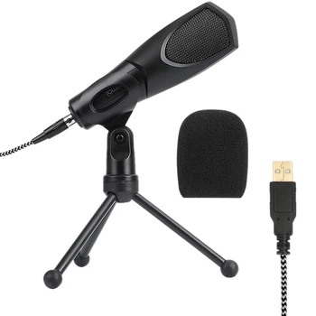 

USB Gaming Condenser Microphone Professional for Computer PC Mic with Tripod Stand for Gaming PC Laptop Desktop for Live Teach