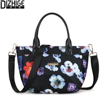 DIZHIGE сумка с цветочным принтом в японском Корейском стиле, водонепроницаемые нейлоновые сумки-Хобо, женские ручные сумки, повседневные сумки через плечо для женщин