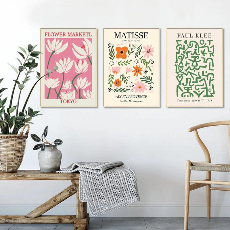 Винтажный постер Matisse Настенная картина с изображением цветочного рынка Картина