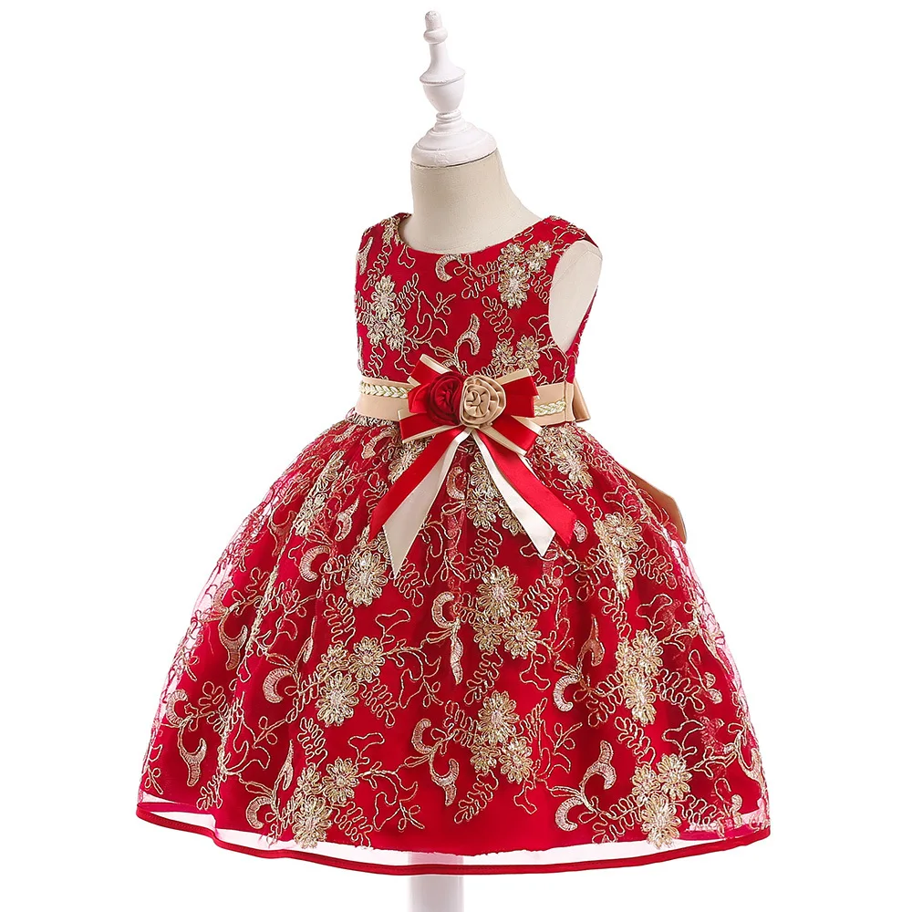 От 3 до 8 лет элегантное платье с цветочным узором для маленьких девочек пышные платья в пол для свадьбы