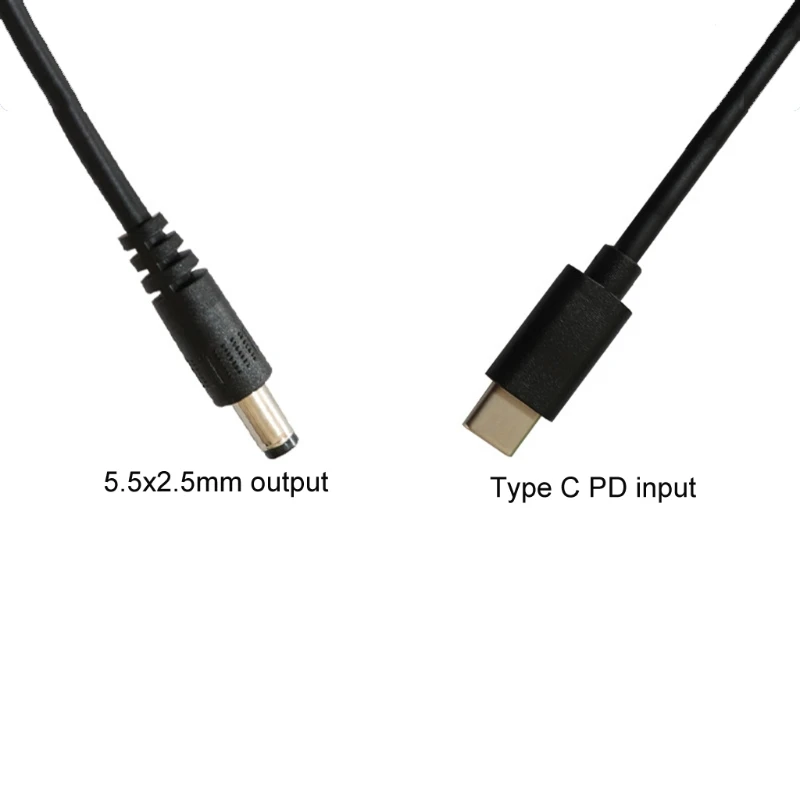 Power Supply Adapter Laptop Charger Adapter USB C/Type-C PD to 12V 5.5x2.5mm Adapter