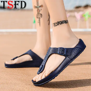 

Simple Leisure Men Slippers Light Soft Men's Slippers Outdoor Flip-flops Female Casual Sandals Unisex Couple Beach Shoes Y21
