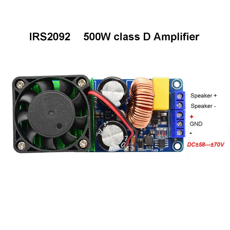 IRS2092 500W Digital Power Amplifier Board Class D Stage Mono Channel HIFI Power Digital Module Mini Power Amplifier Board