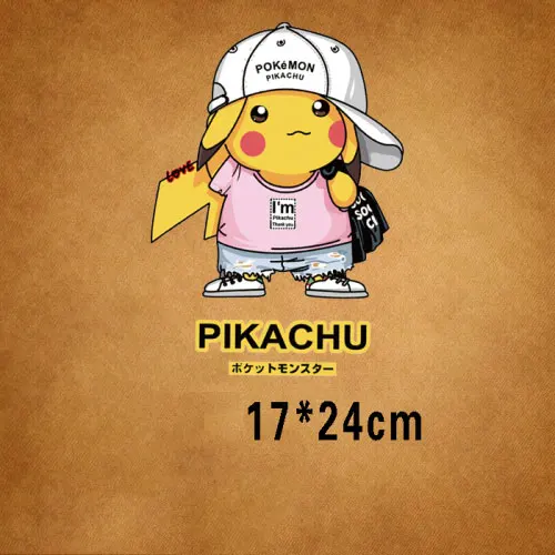 Милая одежда с изображением покемона Пикачу железа на патчи для Одежда Аксессуары для шитья «сделай сам», футболка с аппликацией в виде передачи тепла патч для Костюмы E - Цвет: 3