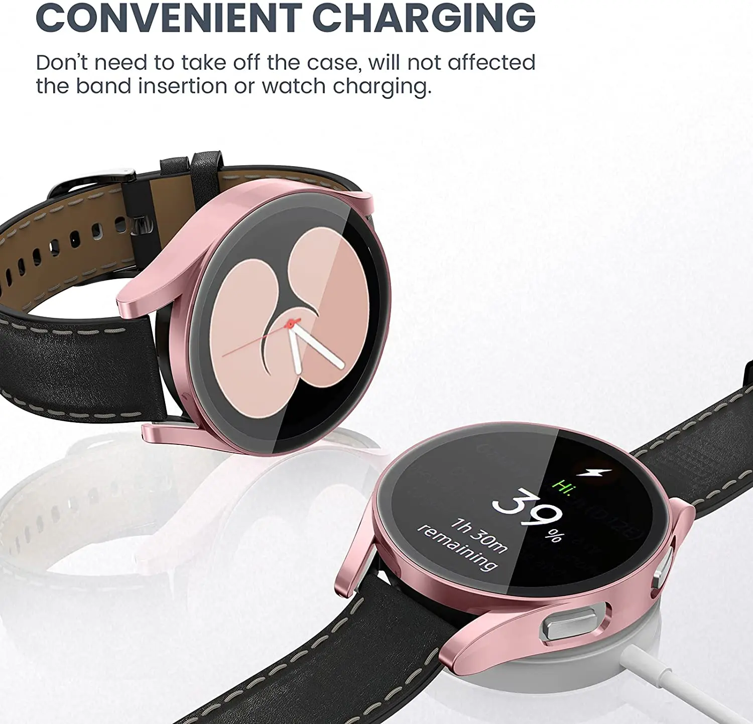 Tempered Glass+Matte Watch Cover for Galaxy Watch 4 Case 44mm 40mm，Bumper Full Screen Protector for Samsung Galaxy Watch4