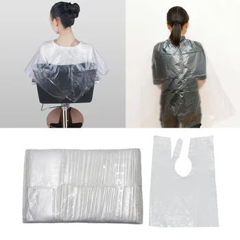

100pcs Waterproof Disposable Hair Cutting Cape Gown Salon Barber Shop Capes