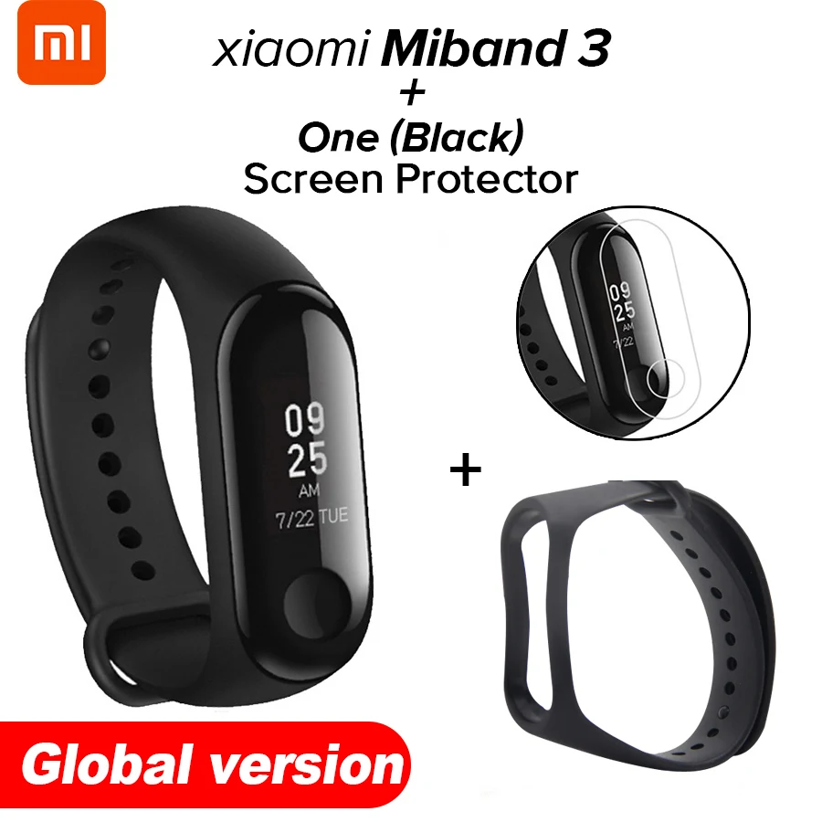 GB Black N Film Xiao mi Band 3 mi band 3 фитнес-трекер пульсометр 0,78 ''OLED дисплей Bluetooth 4,2 для Android IOS - Цвет: GB Black N Film