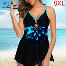 Бикини, новинка, большой размер, 8XL, женские Танкини, наборы с шортами, женский купальник, два предмета, купальники, купальник для женщин, летний танкини