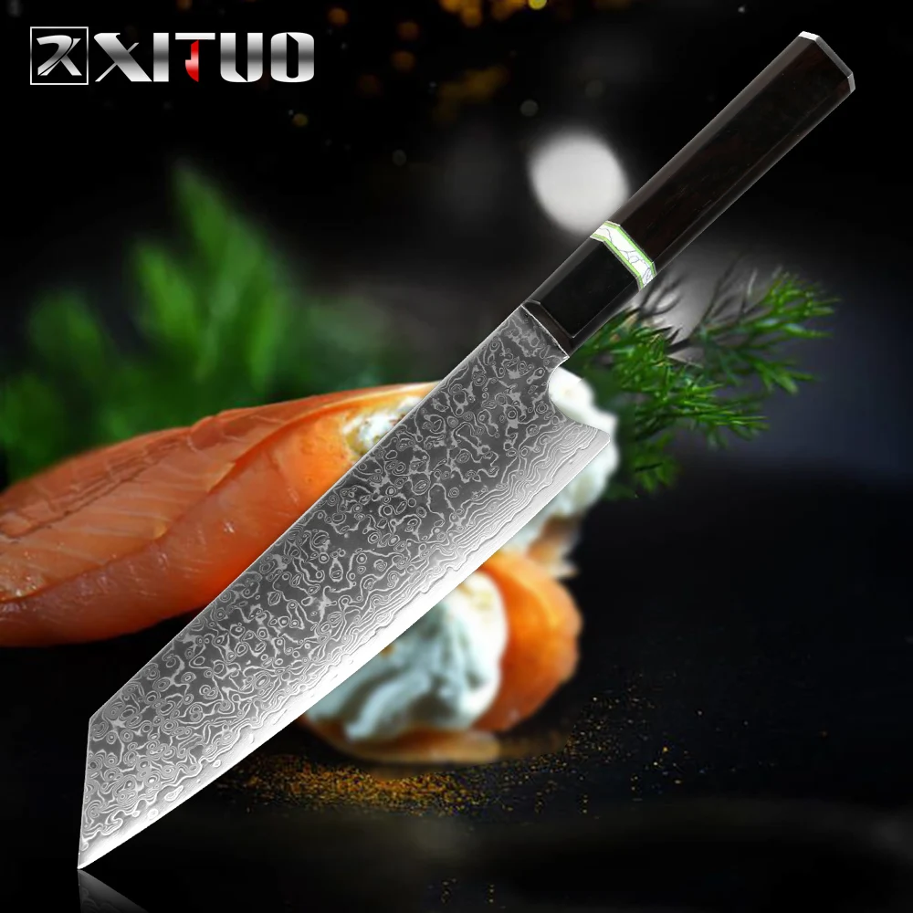 XITUO, кухонный нож шеф-повара, дамасский, G10, стальной острый, профессиональный, Kiritsuke, Кливер, нож для нарезки, кухонные ножи с черной ручкой, новинка