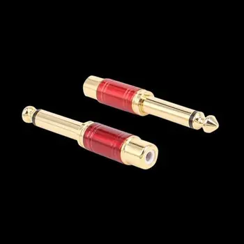 

6.35mm 1/4" Male Mono Plug to RCA Female 6.5mm Jack Audio Stereo Adapter Connector Plug TS Converter Sound Mixer