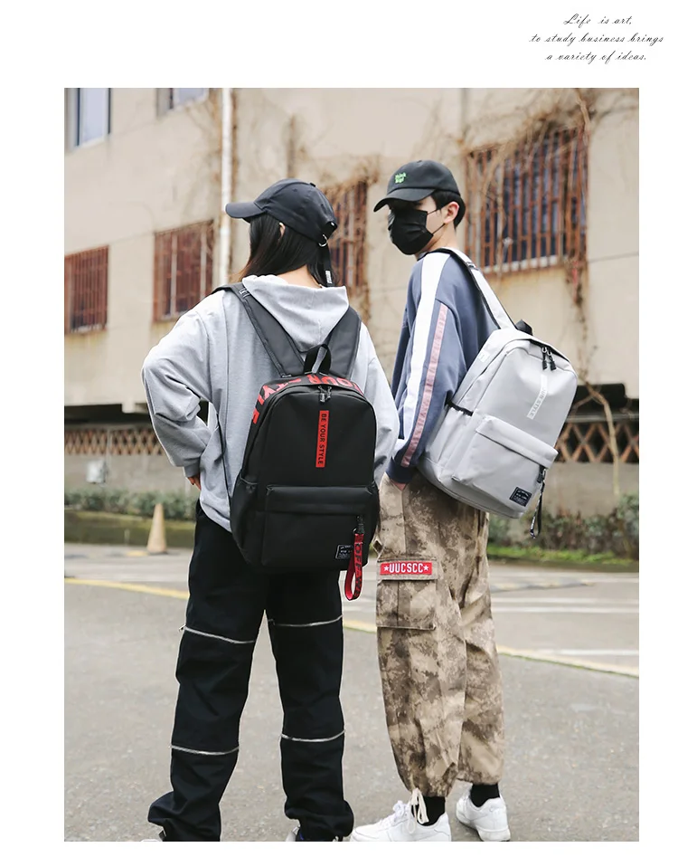 Водонепроницаемый нейлоновый рюкзак для женщин, корейские милые кавайные школьные рюкзаки для путешествий, черный многокарманный рюкзак для школьников-подростков, девочек