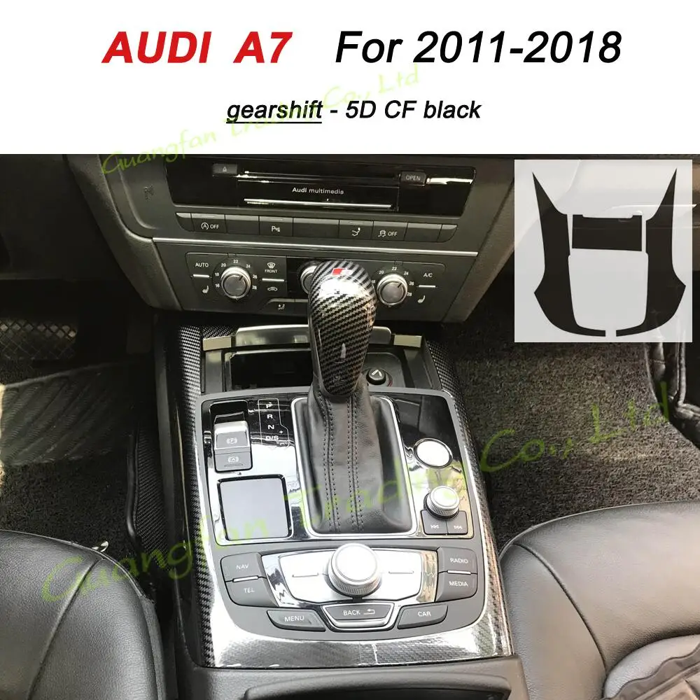 

For Audi A7 2011-2018 3D/5D Carbon Fiber Car Interior Trim Cover Center Console Color Stickers Decals Parts Product Accessories