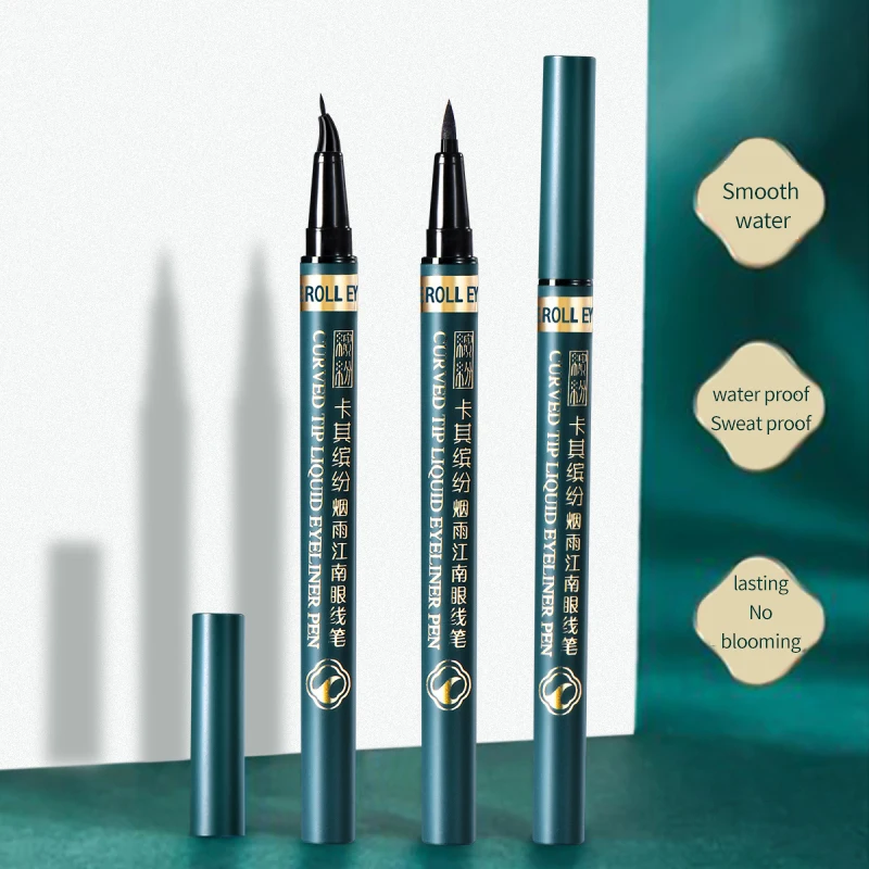 2 Color Quick-drying Black Eyeliner Waterproof Sweat-proof Long-lasting Brown Ultra-fine Liquid Pen Make Up Tools TSLM1 |