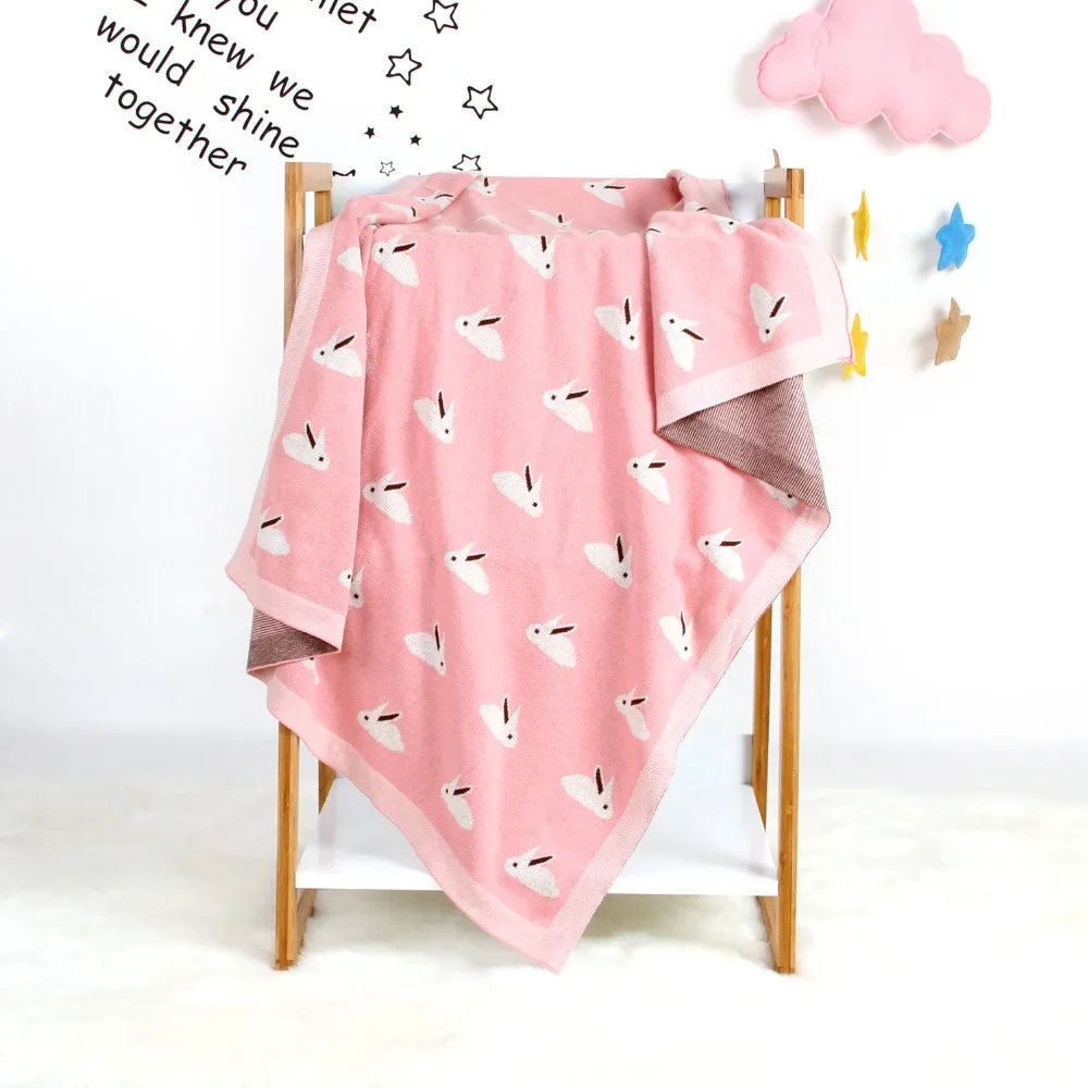 New Baby Blanket Knitted Bunny Blanket Baby Windshield Cover By Nap Air Conditioner Blanket 100*80CM