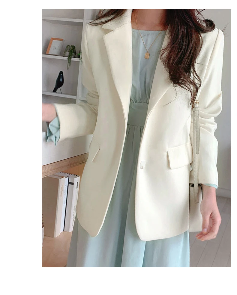 Women Office Lady Wear Suit Blazer Solid Casual Single Breasted Coat Jacket Long Sleeve Notched Collar fishion Blazers