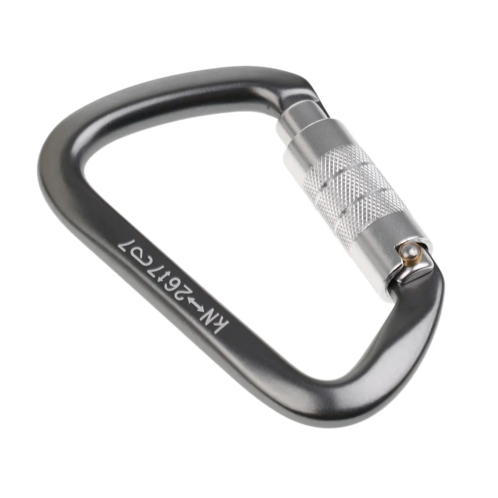 Professional 26KN Carabiner Hook Auto Self Locking Caving Karabiner Hammock Dog Clip