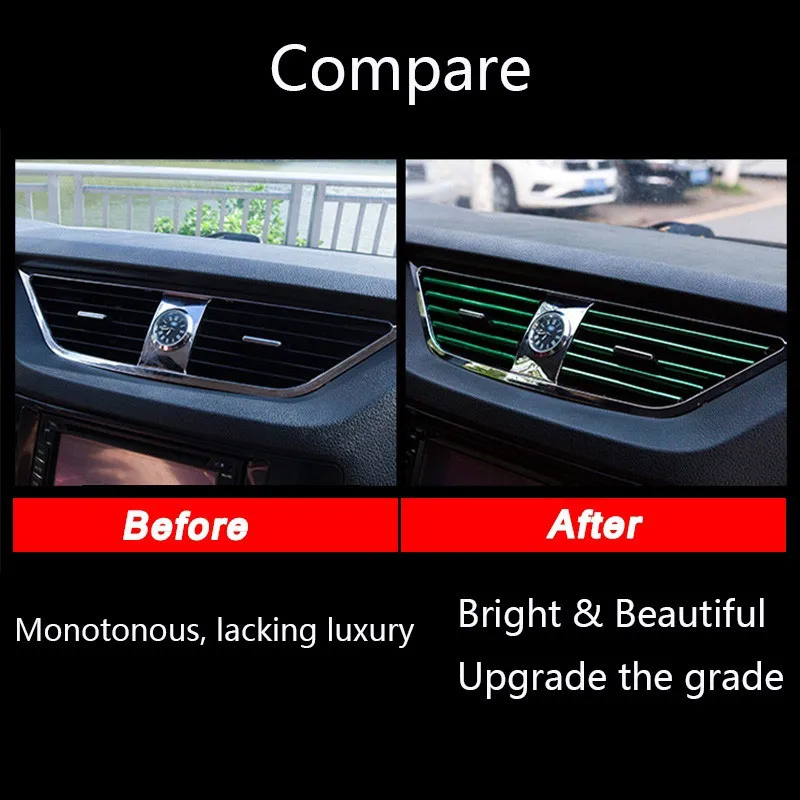 10PCS U Shaped Car Air Outlet Trim Strip Outlet Blade Colorful Decorative Strips Car interior accessories Auto Products