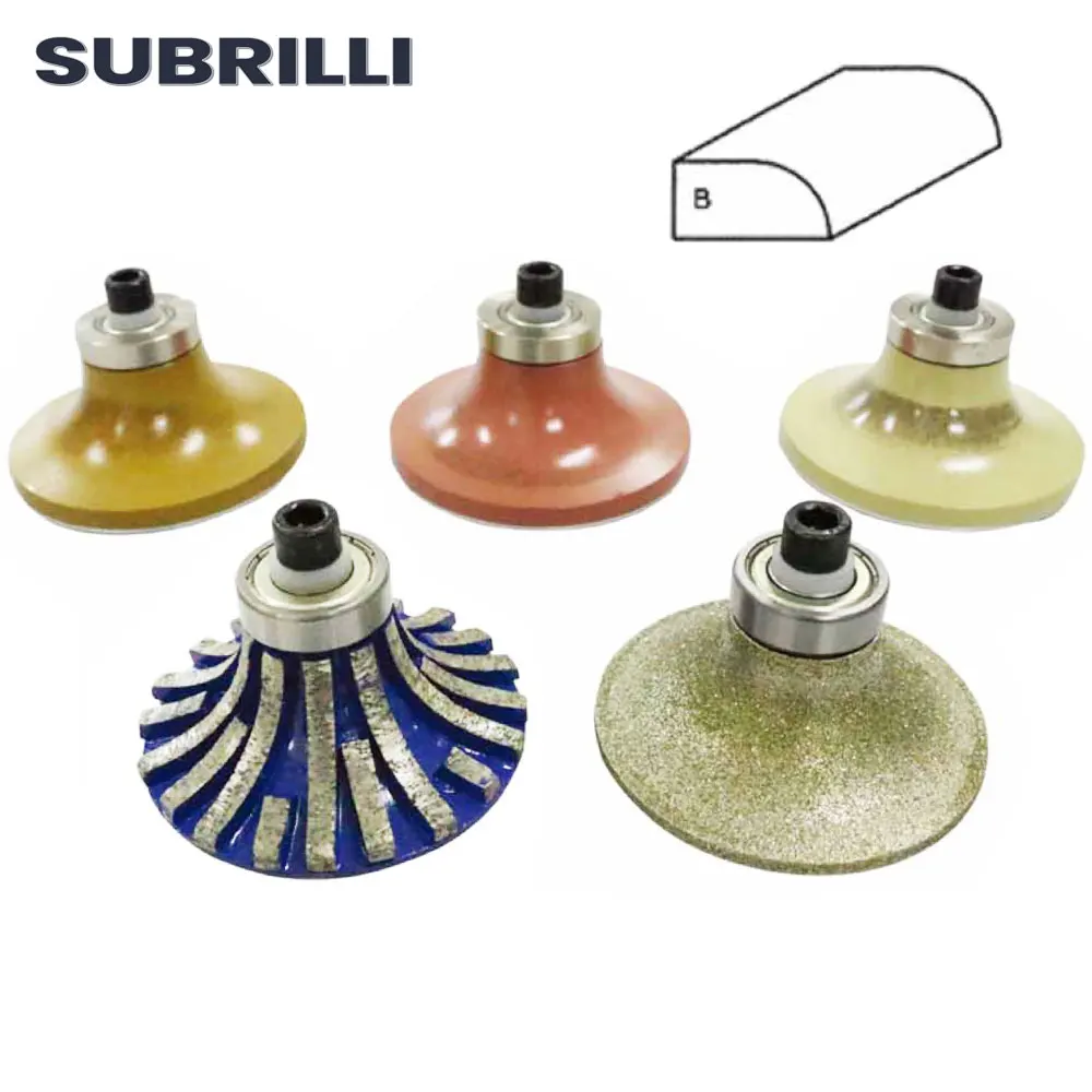 SUBRILLI Diamond Router Bit B20 B30 Demi Bullnose For Stone Granite ...