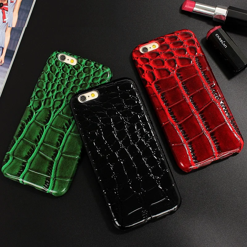 Hard Rugged Thin Leather Case for Iphone X XR XS MAX 8 7 6 6S Plus Crocodile Print Style Cover Lady Girl Phone Cases |