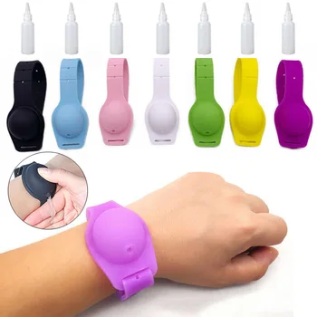 

Hand Cleaning Gel Rechargeable Wristband Dispenser Silicone Hand Sanitizer Bracelet Portable Silicone Wristband