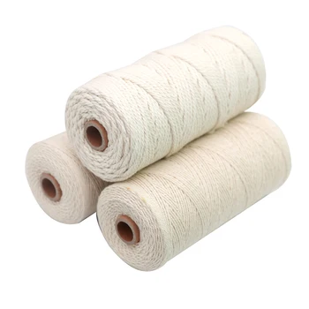 

Durable 100M/200M Three-ply Cotton Rope Twisted Cord Rope Cotton Thread DIY Handmade Craft Macrame String Home Decoration Supply