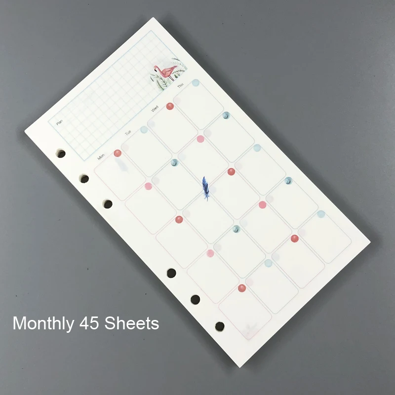 tropic Monthly Fromthenon милый блокнот для Filofax Dokibook спиральный планировщик A5A6A7 дневник внутренний ядро Weekl ежемесячный точечный наполнитель бумага - Цвет: tropic Monthly