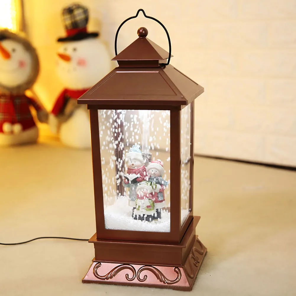 Fashion Santa Claus Snow Music Lantern Kids Toy Gift Christmas Festival Ornament Table Decoration