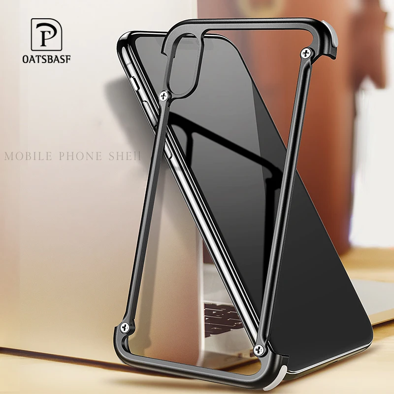  OATSBASF For iPhone XS XR Luxury Airbag Metal Protection Case Personality Shell For iPhone XS Case 