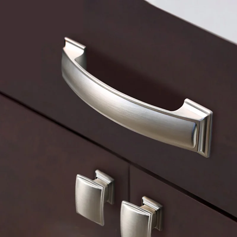 

Nordic Modern Style Brushed Nickel Arch Pull Affordable Luxury Cabinet Handles Elegant Drawer Pull for Furniture Handle Hardware